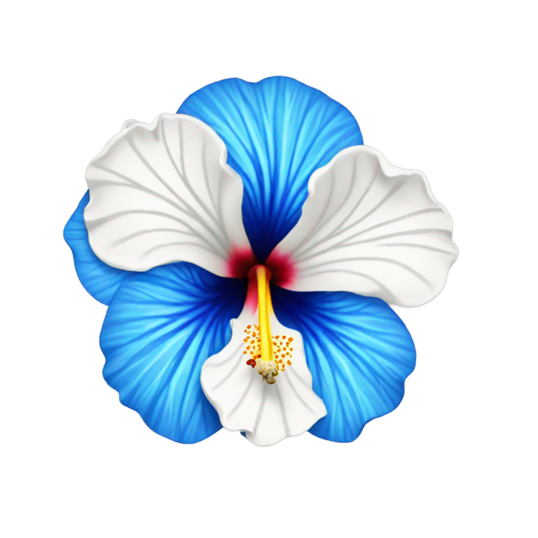 genmoji：蓝白相间的芙蓉花夹子