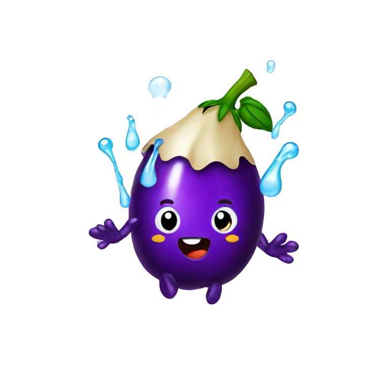 genmoji : Aubergine aspergeant de l'eau sur un taco