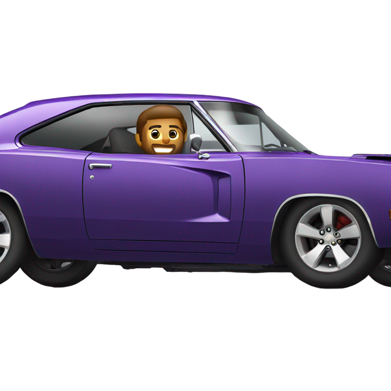 genmoji: Dodge charger being driven by a man