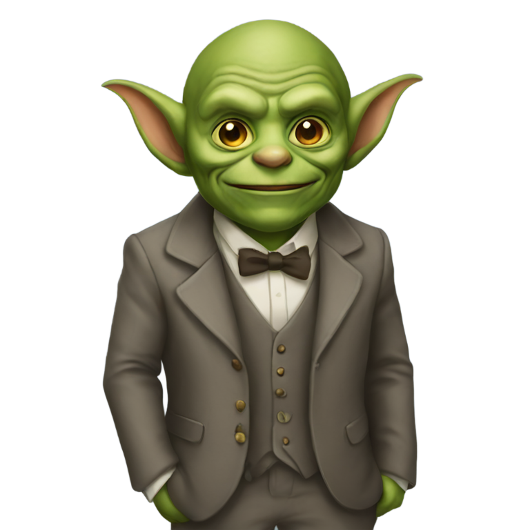 genmoji：穿两件套西装的哥布林