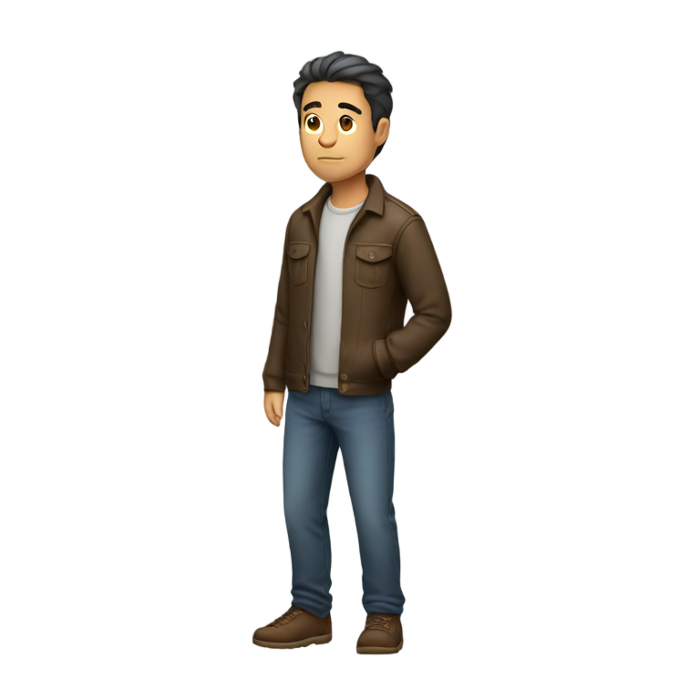 genmoji：一个男人，全身，思考中