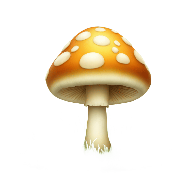 絵文字：Cute mushrooms on grass