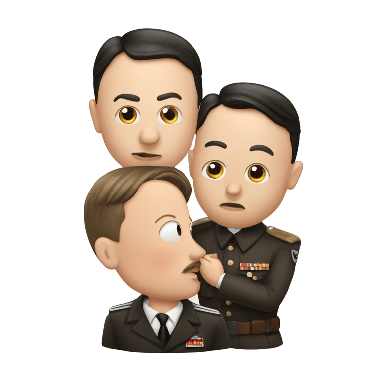 genmoji : hitler and the nazi and elon musk both kissing hitler