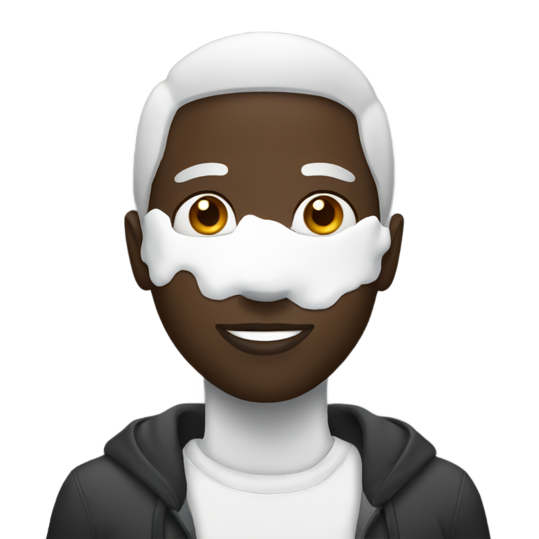 絵文字：Black guy with white paint on his face