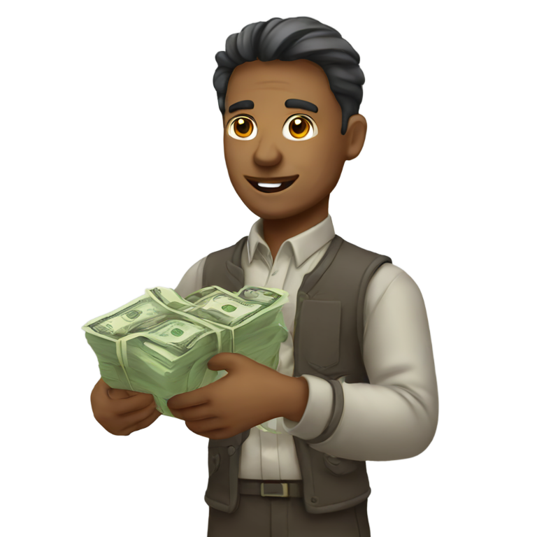 genmoji: trader with money