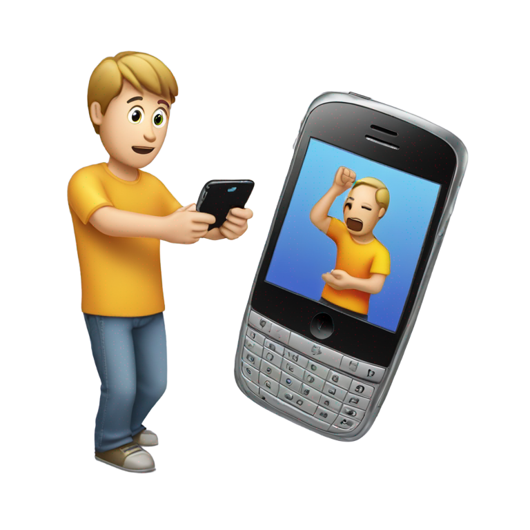 genmoji：男子用手弯曲iPhone 2G，屏幕破裂，LCD逐渐变色直至熄灭