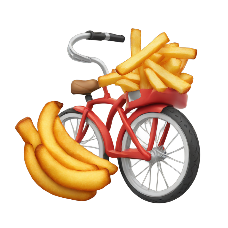絵文字：自転車に乗ったフライひとつ
