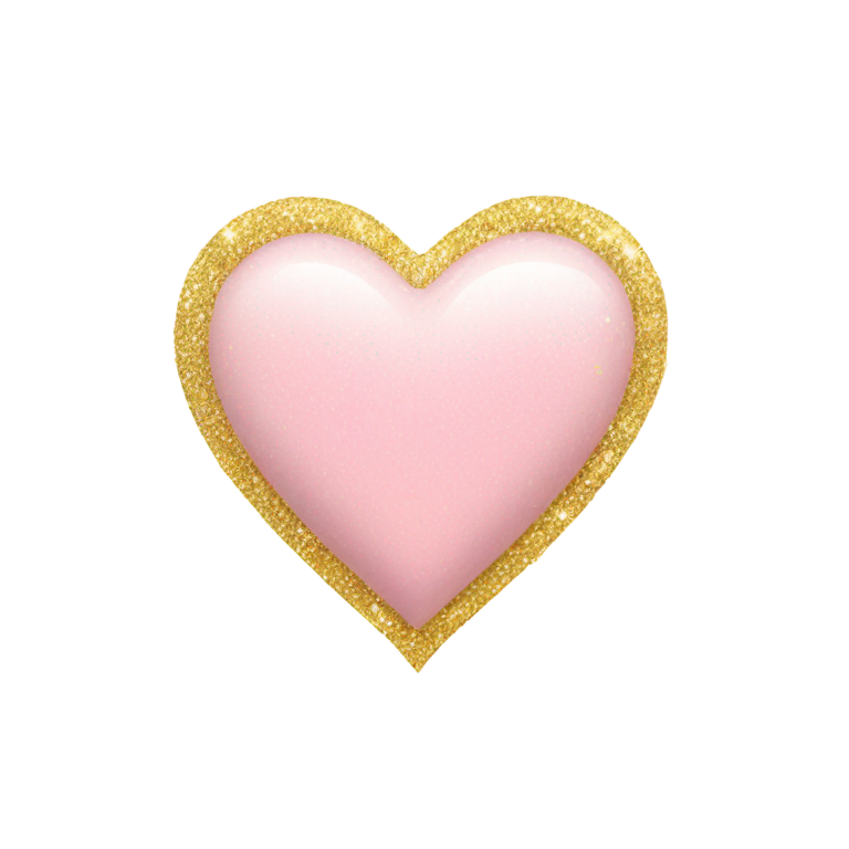 genmoji: light pink heart with gold sparkles
