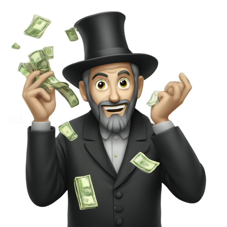genmoji : Juif maléfique comptant de l'argent