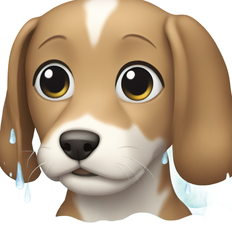 genmoji：一只狗和一只猫在水中