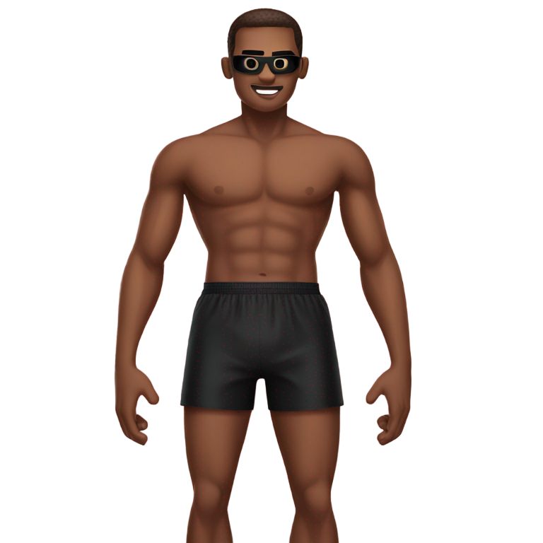 genmoji：黑色内裤的男人