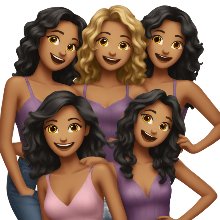 genmoji : Créez un emoji de quatre belles filles en train de faire la fête et de danser.