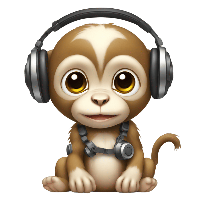 genmoji：小猴子戴着耳机