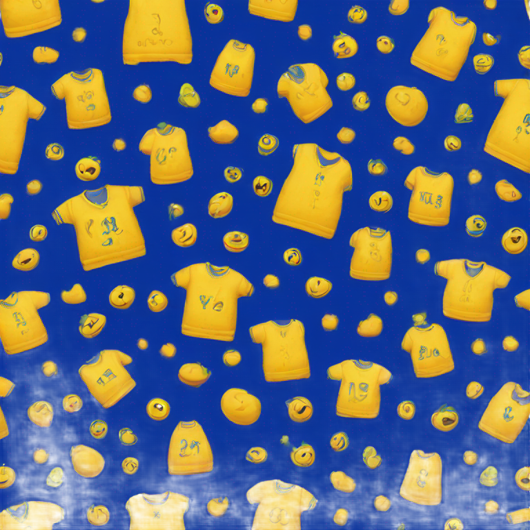 genmoji : Un seul pull bleu royal avec les lettres DLS en jaune sur le devant.