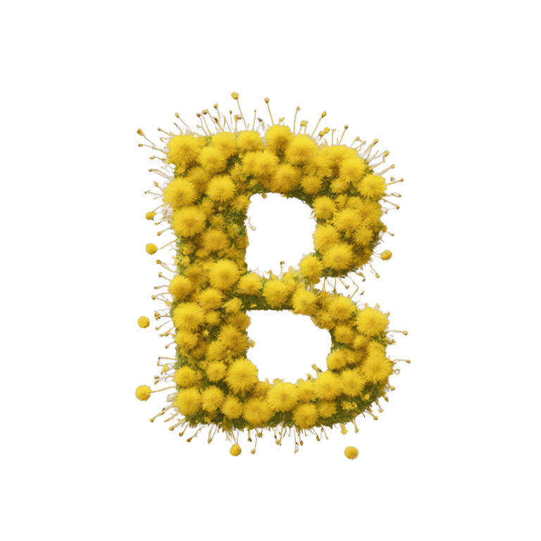 絵文字：Letter d made out of dandelion paint