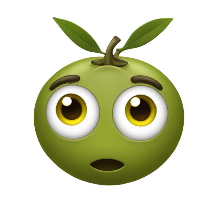 genmoji: olive with eyes