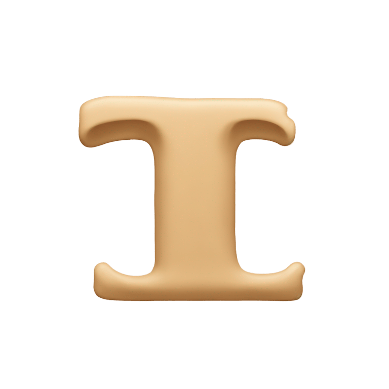 絵文字：Letter t made out of tan paint