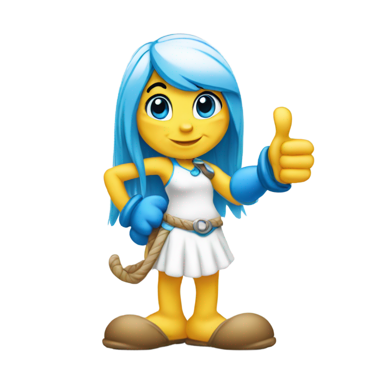 genmoji: Smurfette with thumps up