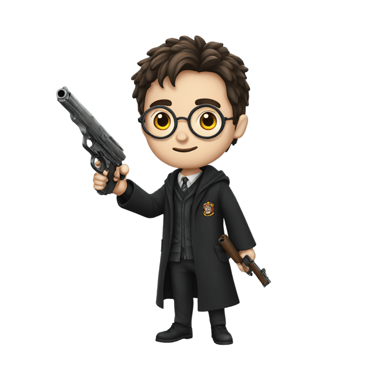 genmoji：harry potter with a gun