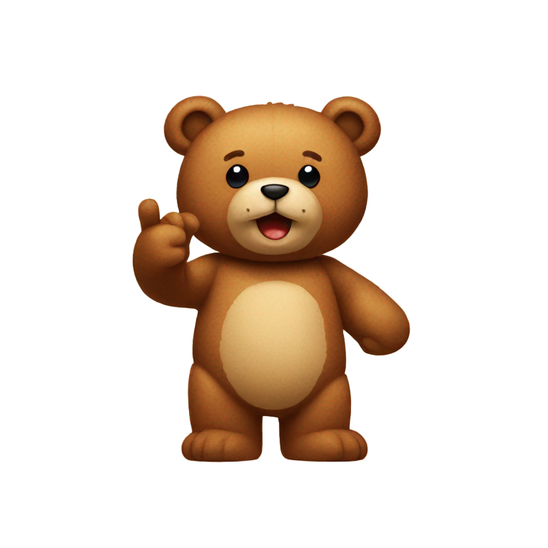 genmoji：中指竖起的泰迪熊
