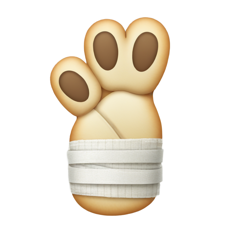 絵文字：bandaged cat paw