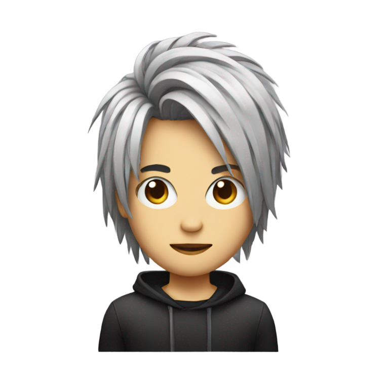 prompt: emoji with emo hair