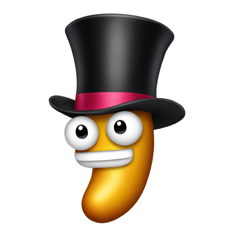 絵文字：penis with a tophat