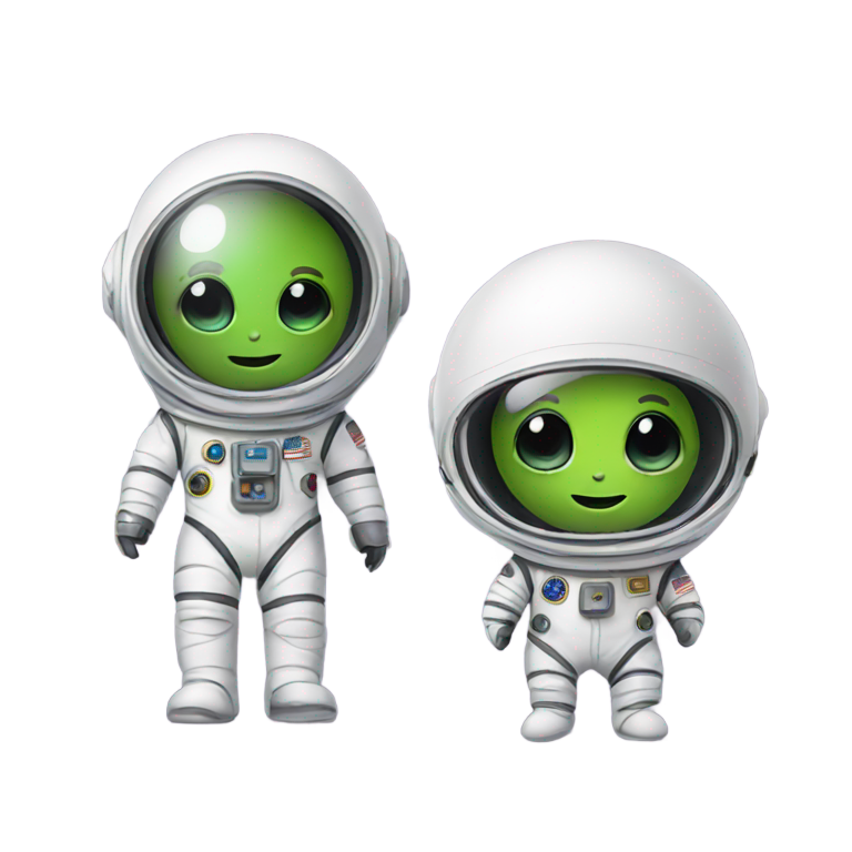 genmoji: Alien and astronaut