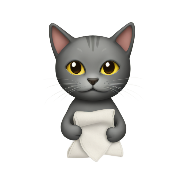 genmoji : Chat utilisant un tissu marqué "mcr"
