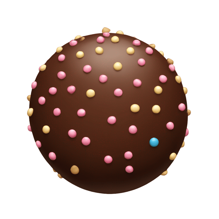 絵文字：A chocolate ball with chocolate sprinkles on top.