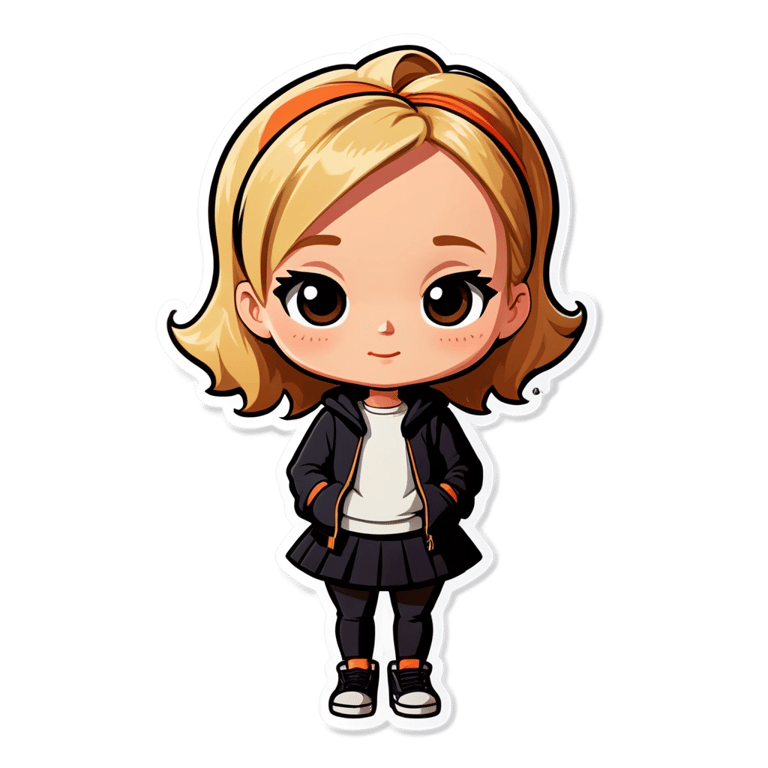 genmoji：一个金发短发的白人女孩，穿着和服。