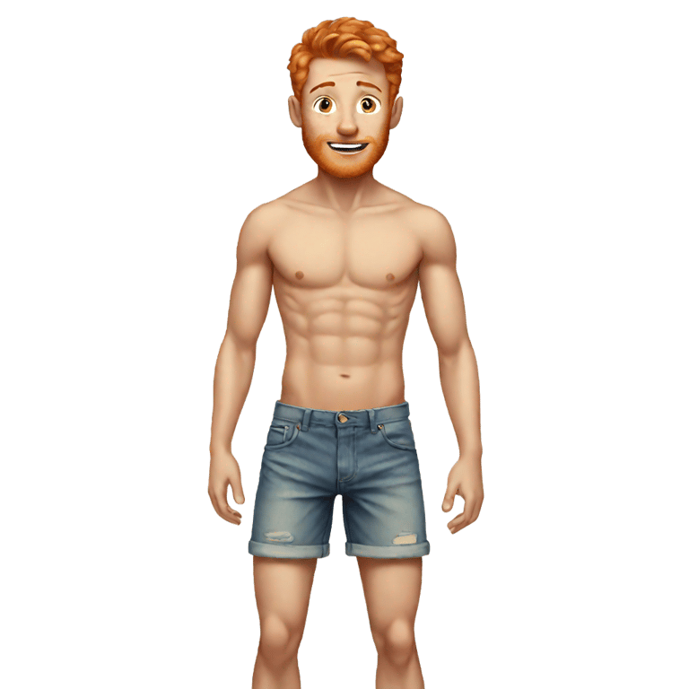 genmoji：穿着短裤和无袖衬衫的姜色小伙