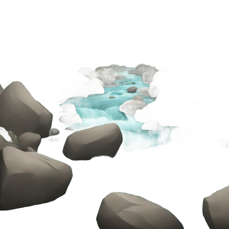 絵文字：激流、岩