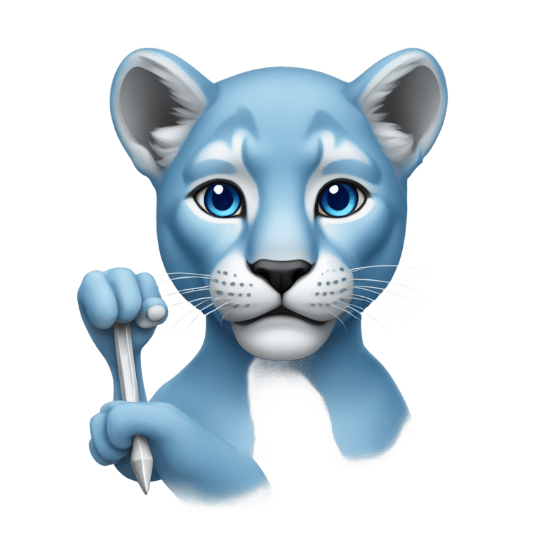genmoji：蓝色豹子拿着指针