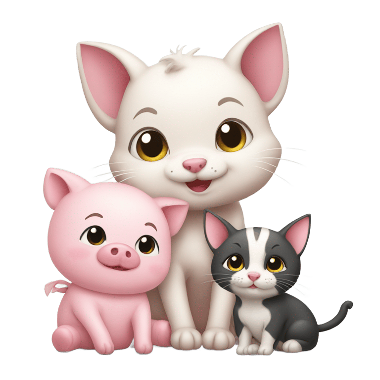 genmoji : kitty and piglet sit