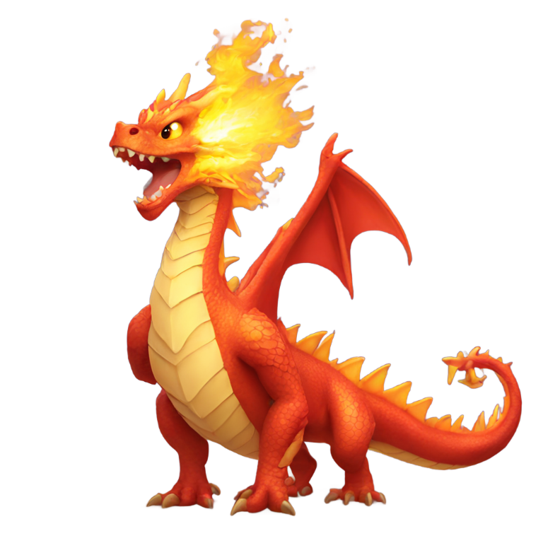 genmoji: Dragon breathing fire