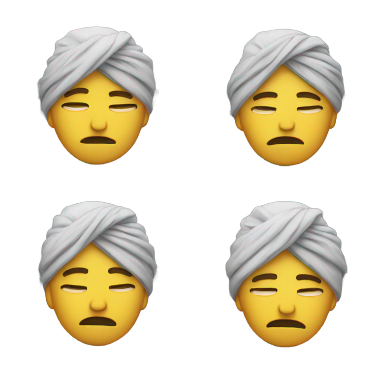 genmoji：戴头巾的悲伤哭泣