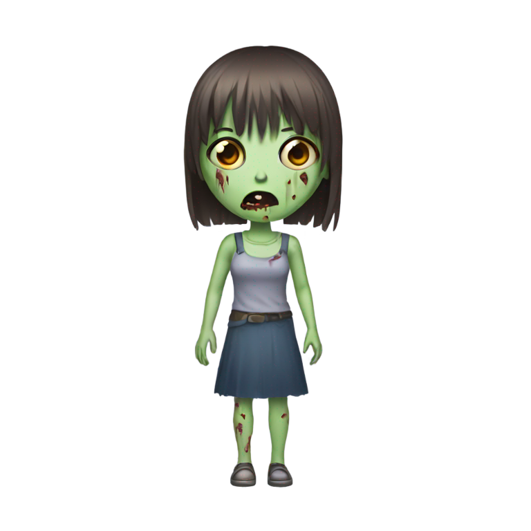 genmoji : 🧟‍♀️🙍🏻‍♀️ avec frange