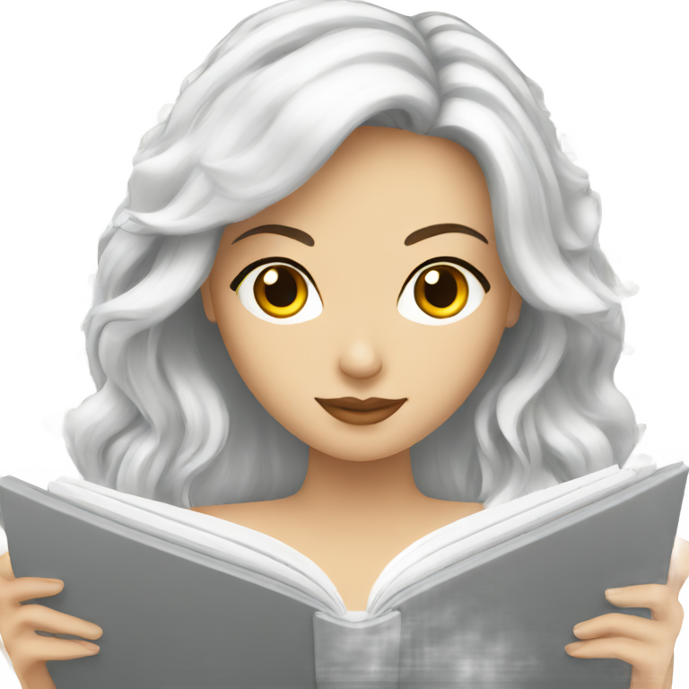 genmoji：一位美丽的白人女子在读书