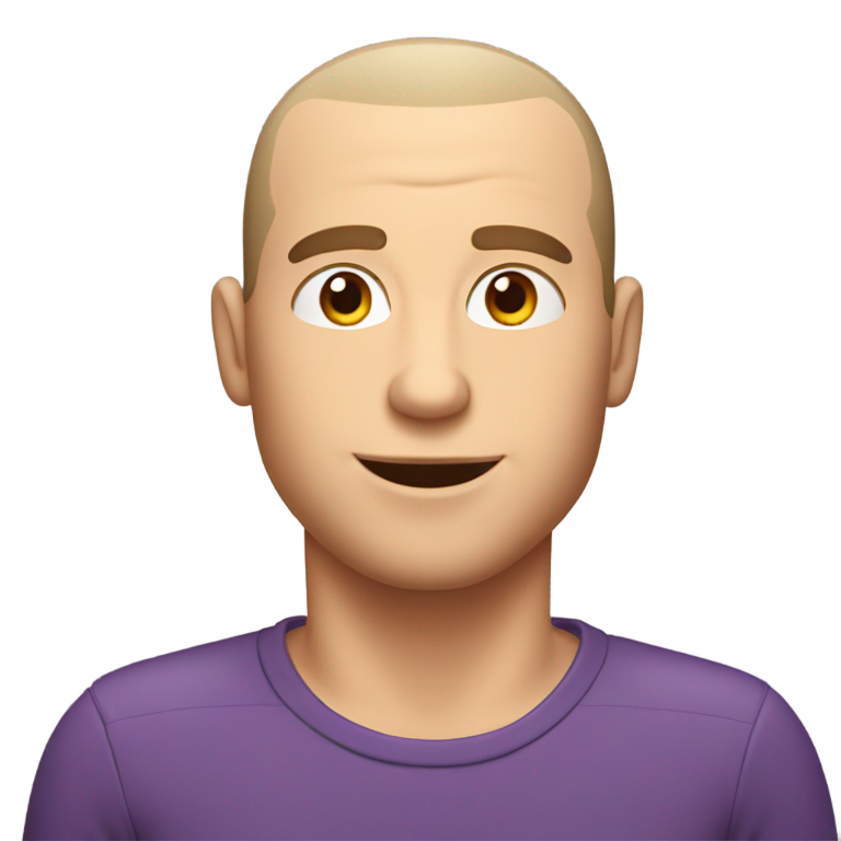 genmoji : Homme blanc aux lèvres pulpeuses et sourcils soignés, coupe en brosse, souhaitant un joyeux anniversaire