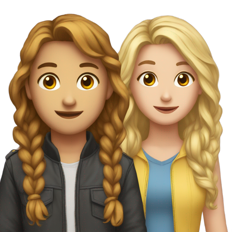 genmoji: a girl Joey wolpert and Ethan graf
