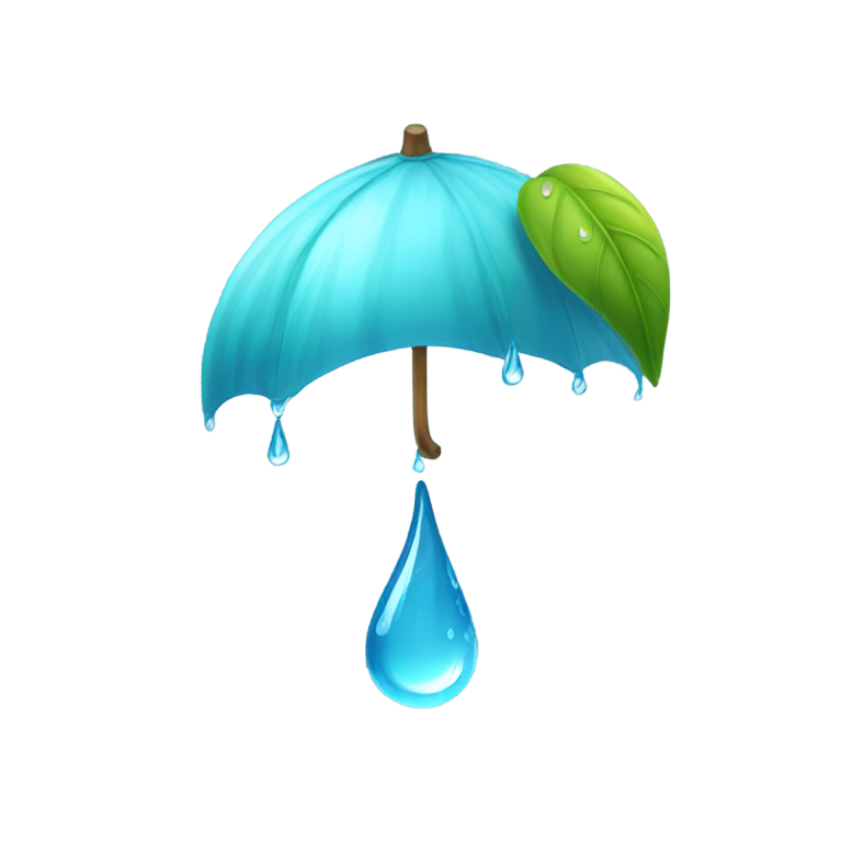 絵文字：しっぽのある雨滴