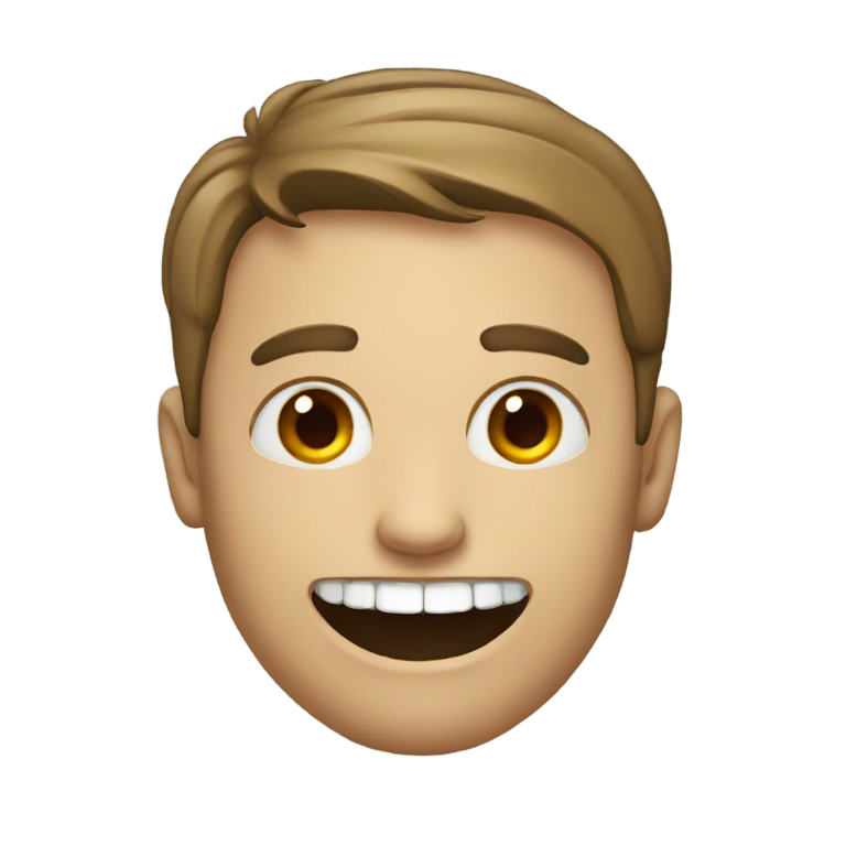 genmoji: A man that has teeth replacing his eyes
