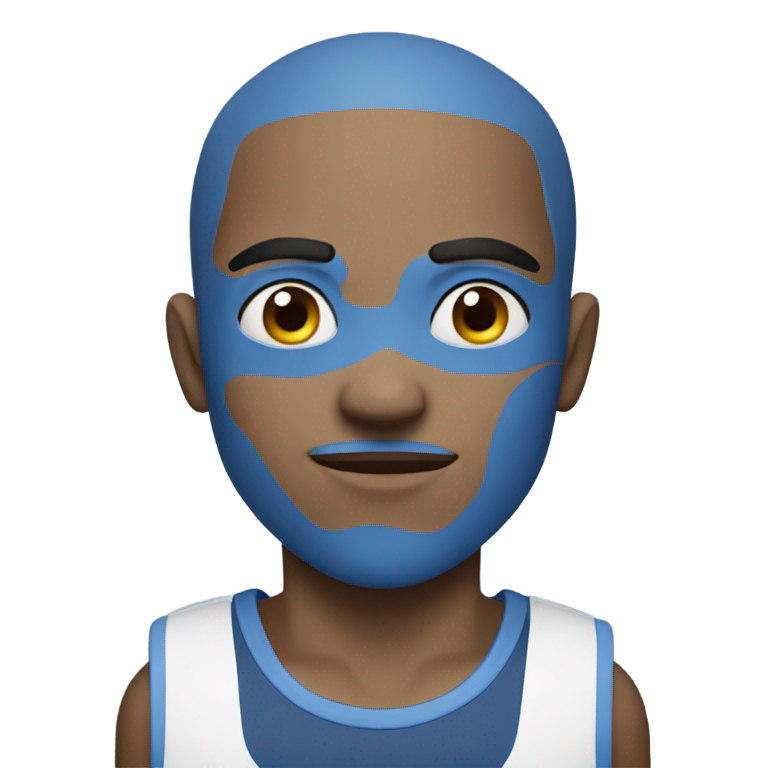 genmoji：蓝皮肤的专注运动员