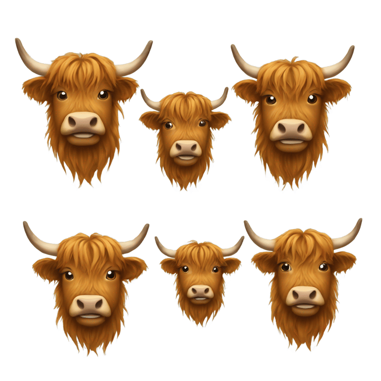 絵文字：a band made of highland cows