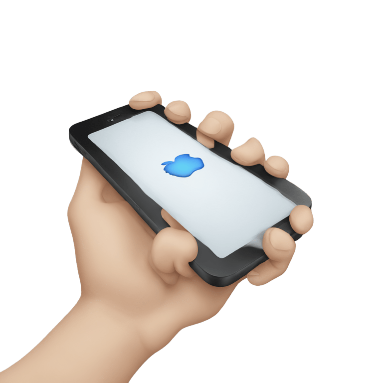 genmoji：One white hand having an Iphone into