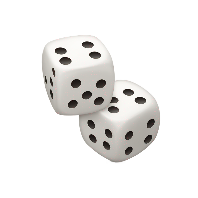 genmoji : three dice, rolling