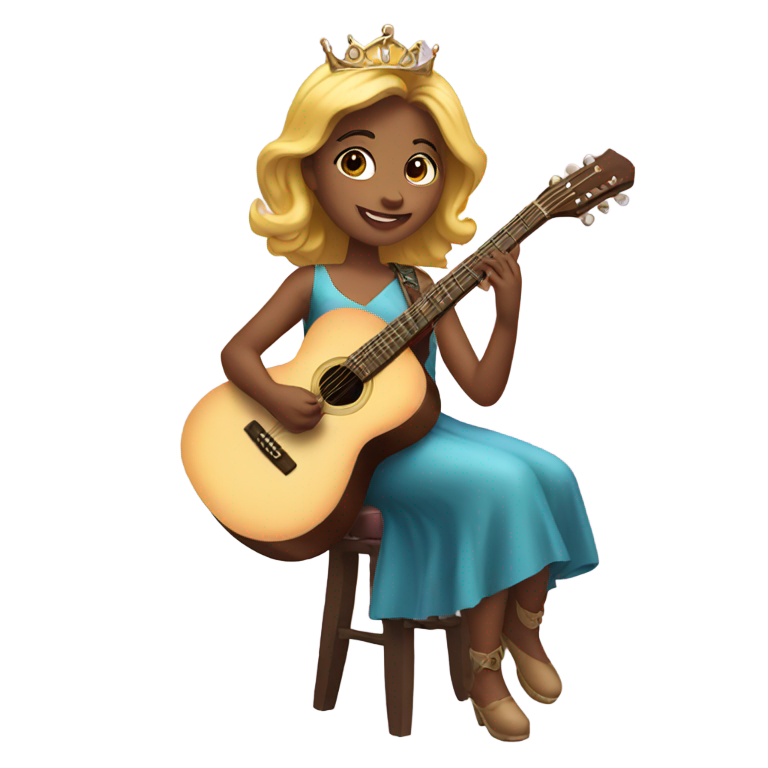 genmoji: princess playing guitar