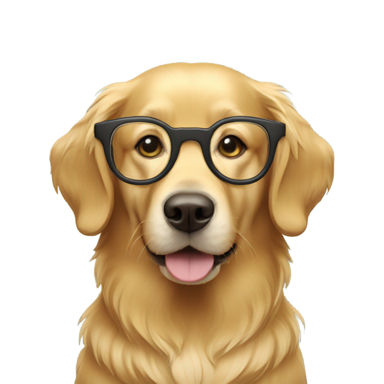 genmoji：金毛犬戴眼镜拍照