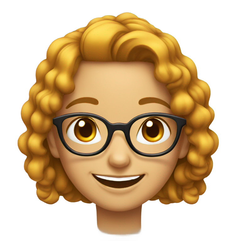 genmoji : girl nerd emoji with dimples and perfect teeth